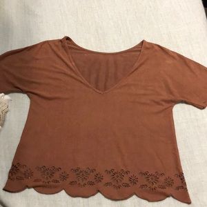 faux seude blouse
